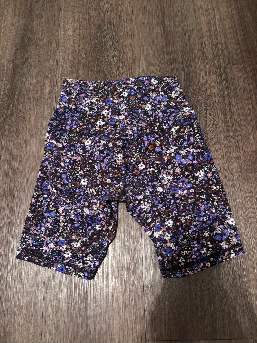 Lululemon Athletica Purple Floral High-Rise Bike Shorts